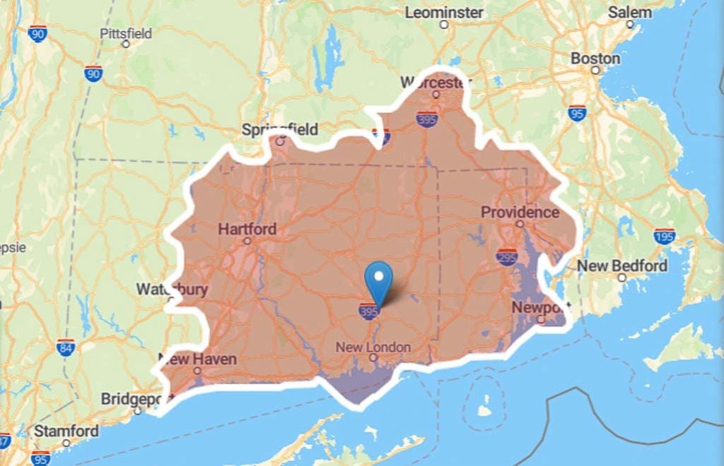 An isochrone map from the OALLEY Map Radius Tool