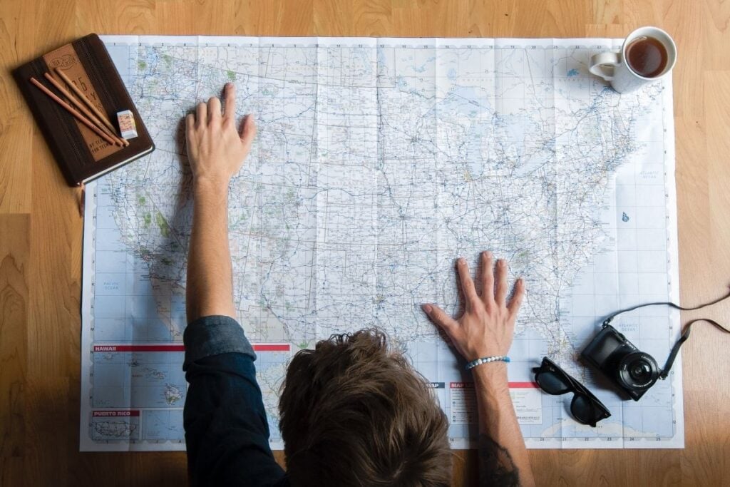 backup travel plan on map