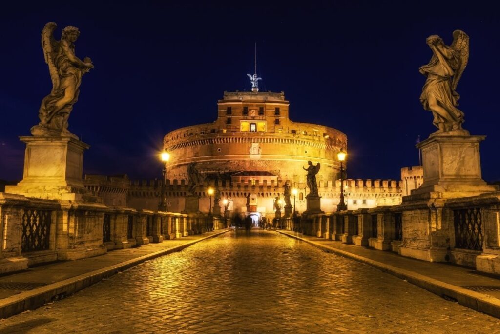 Rome lit by night