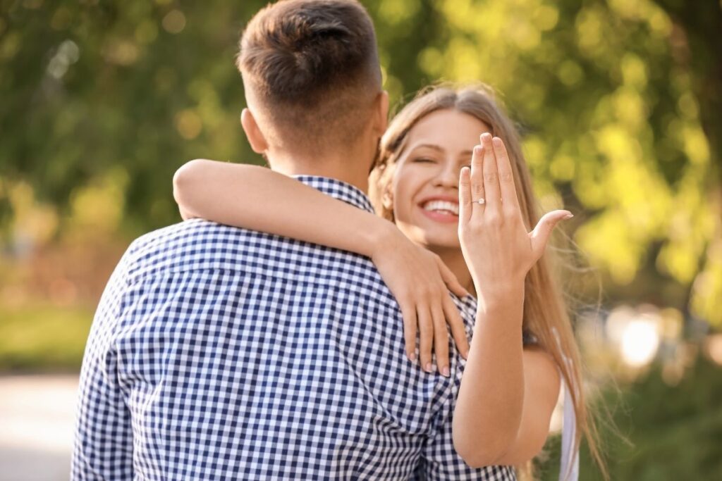 wedding engagement in garden