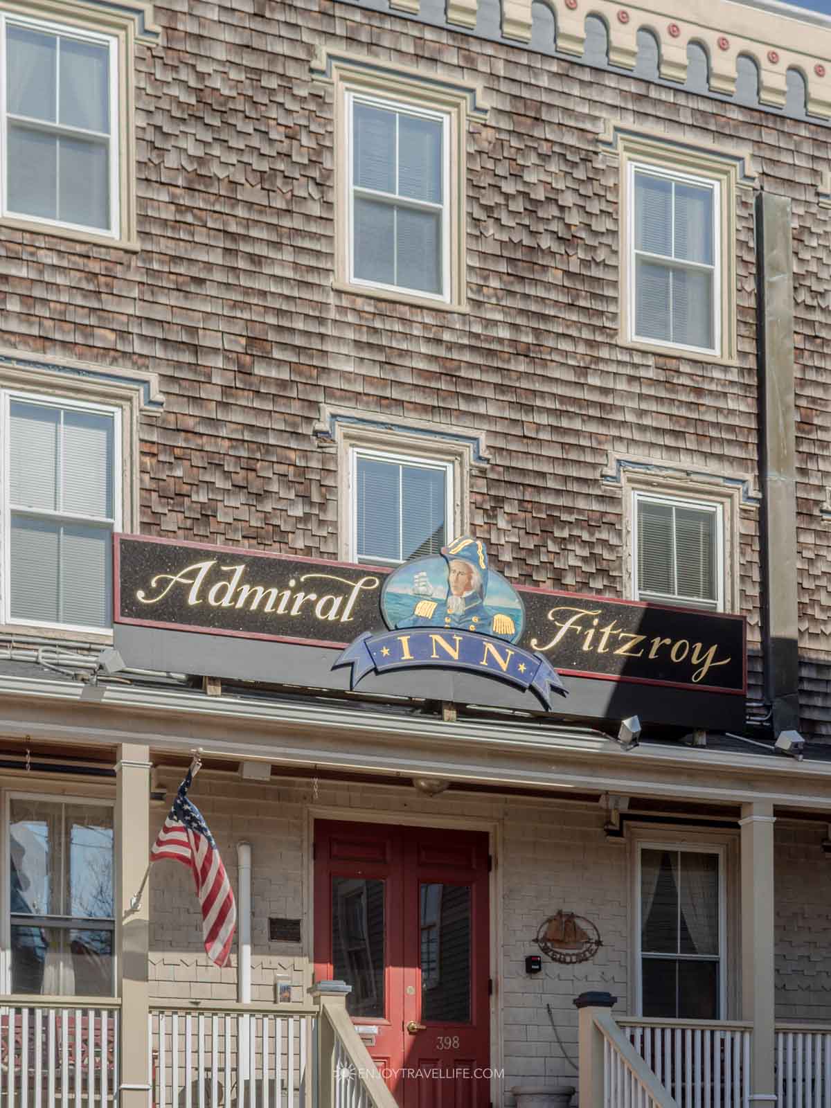 The Admiral Fitzroy Inn stands on Thames Street in the heart of downtown Newport, Rhode Island.