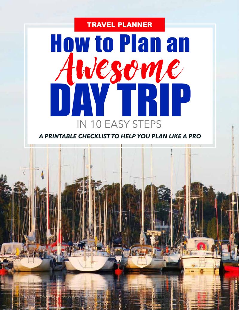 Cover of the free Day Trip Planner checklist from Enjoy Travel Life.