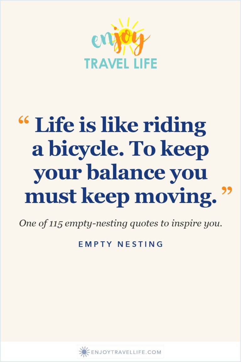 Quote pin on cream: Life is like riding a bicycle.