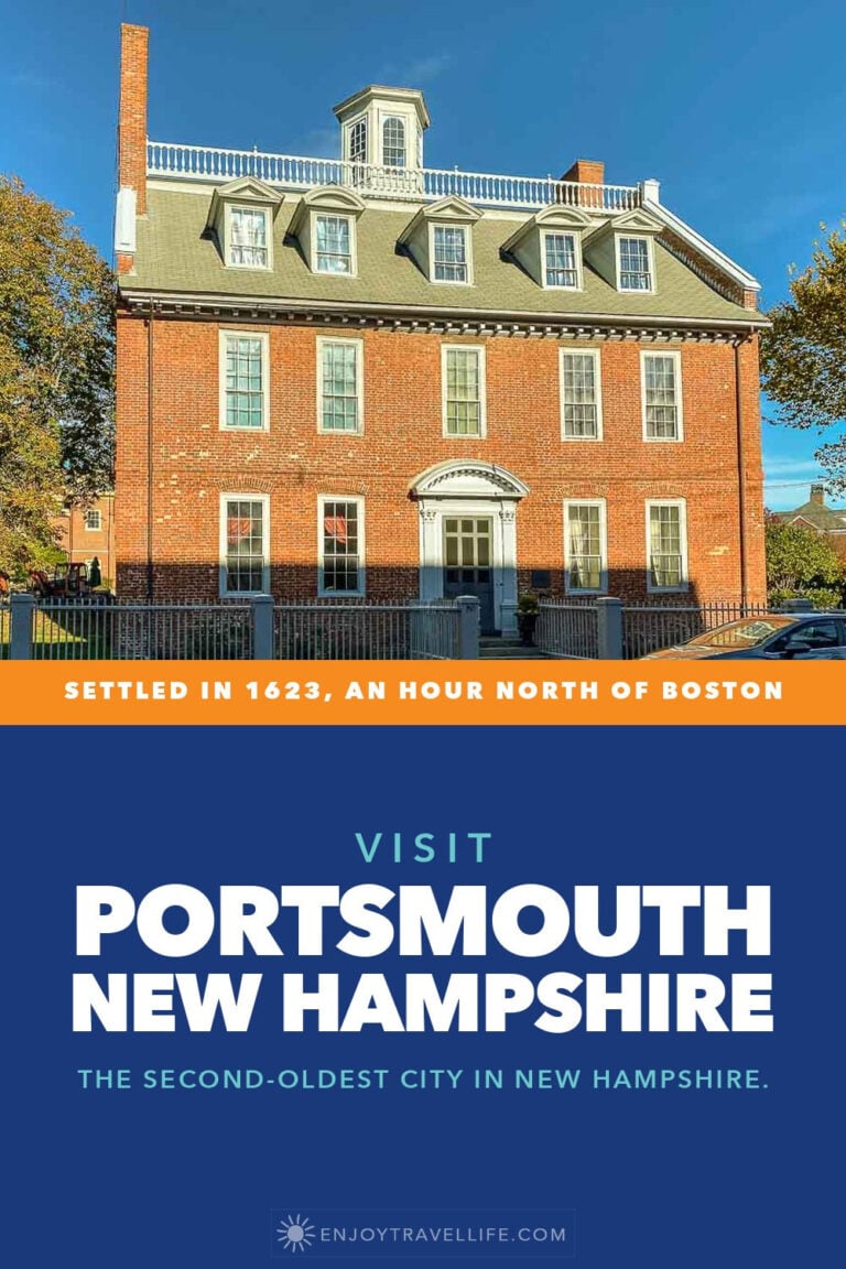 The brick Warner House in Portsmouth, New Hampshire on a sunny fall day.