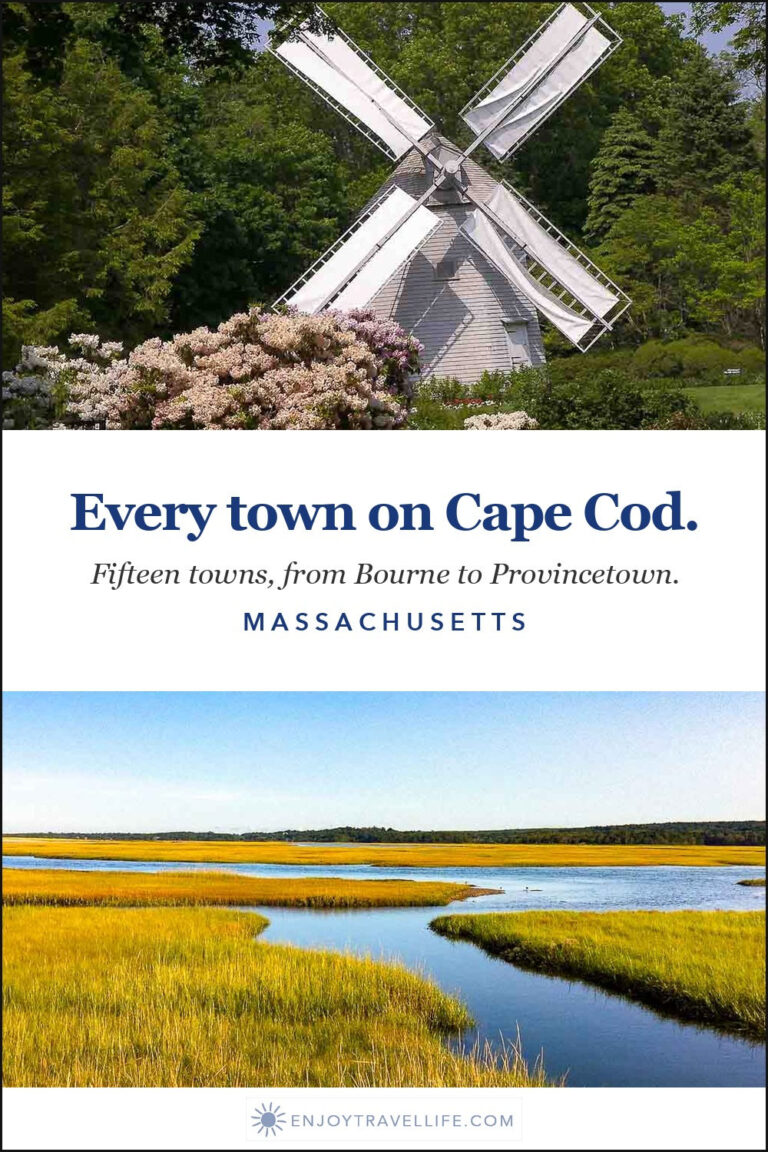 The Sandwich windmill and a golden salt marsh on Cape Cod, Massachusetts.