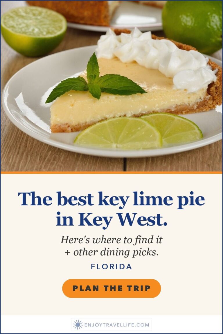 A slice of key lime pie topped with whipped cream and lime, in Key West, Florida.