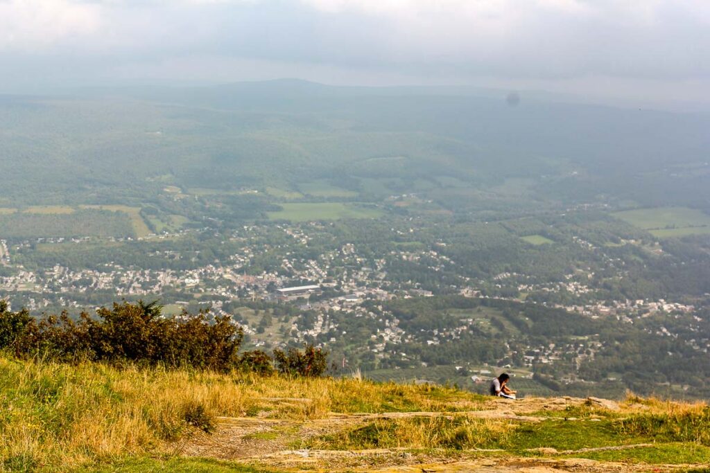 The view over Adams and the Hoosac Valley from the summit of Mount Greylock in September.